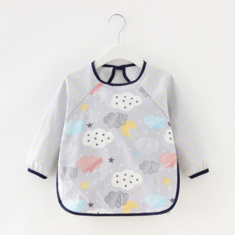 

Bandana Bibs Cute Cartoon Baby Bibs Infant Eating Children Drawing Long Sleeve Apron Baby Self Feeding Bibs Burp Cloths