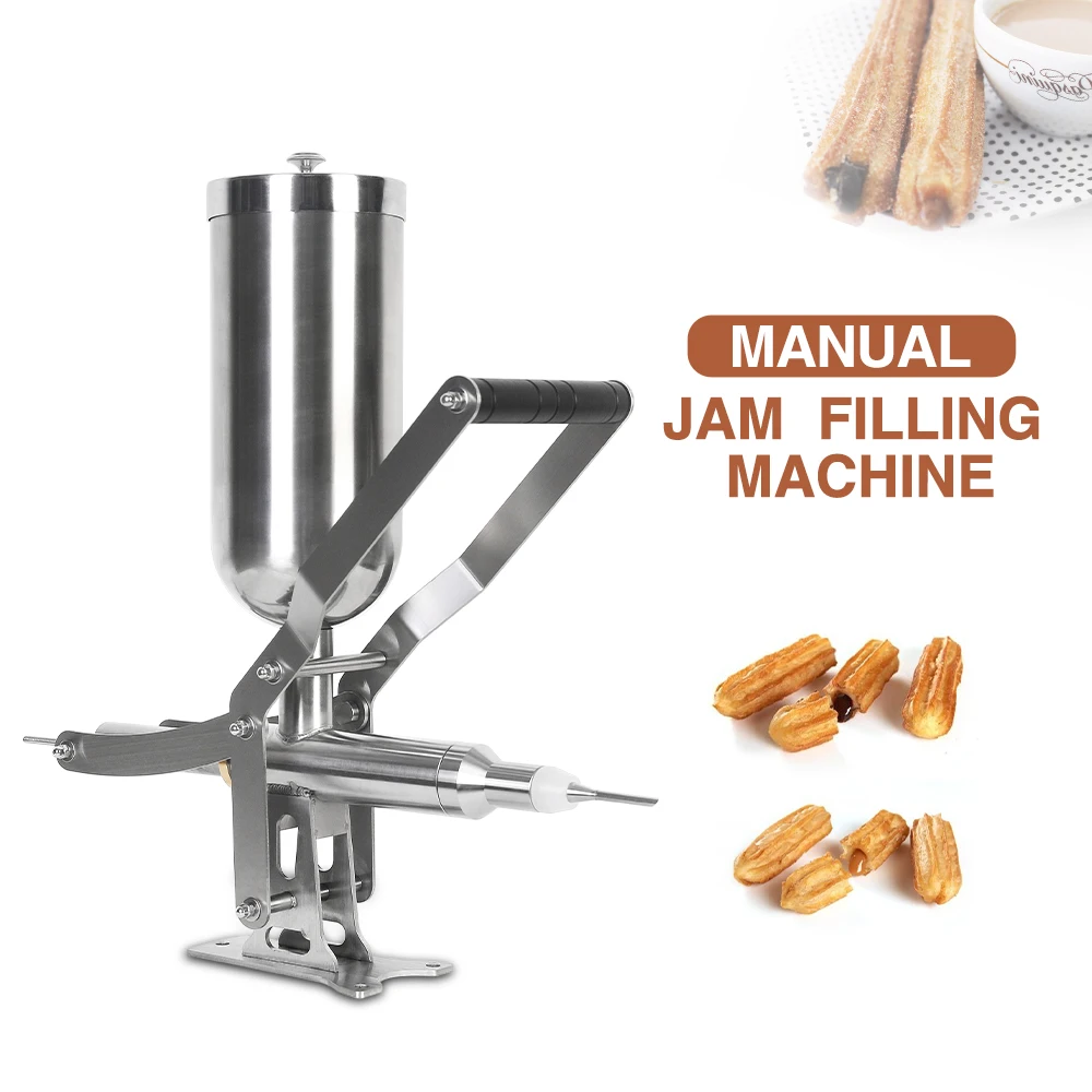 

Churros Filling Machine 4.5L Manual Chocolate Jam Stuffer Puff Cream Stuffer Machine Commercial Filler Dispenser Breakfast