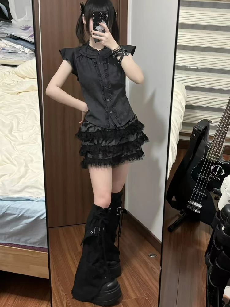 Готические повседневные тонкие черные футболки без рукавов для женщин Хепберн в