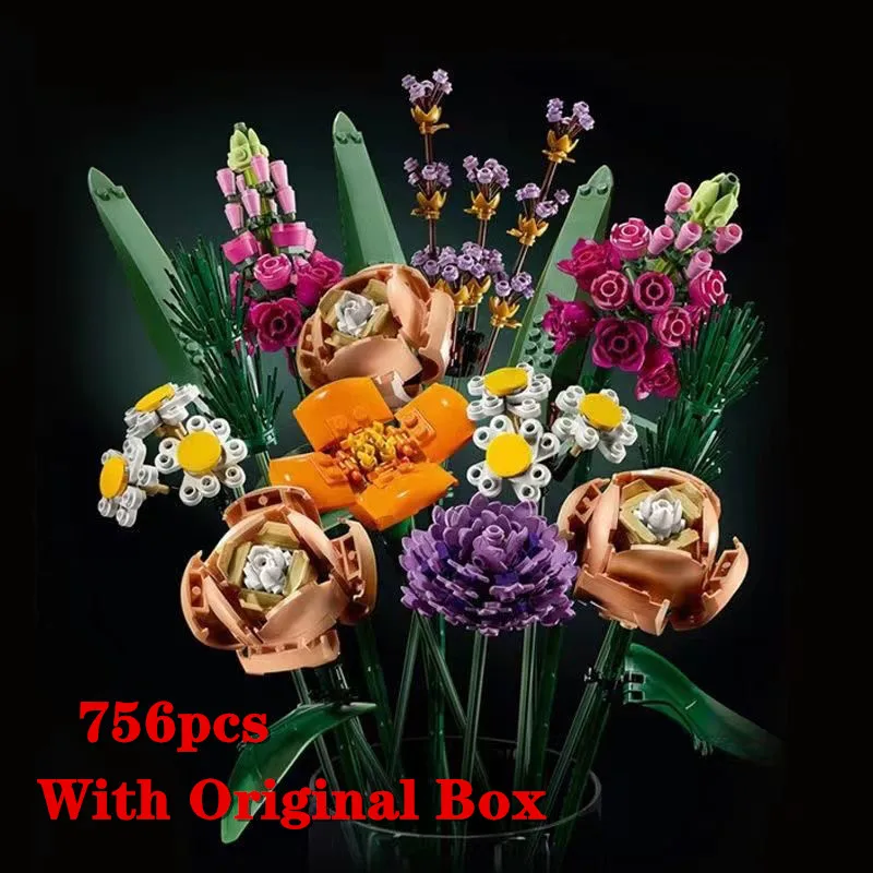 

Artificial Flowers Building Block 10280 With Original Box Decorative Home Accessories Valentines Day Gift Idea Botanical Collect