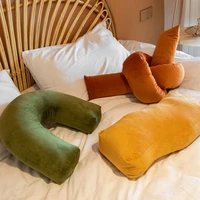 bubble kiss nordic velvet pillow wave knot cushion for sofa cute kids home decor geometric art seat cushion soft office pillows