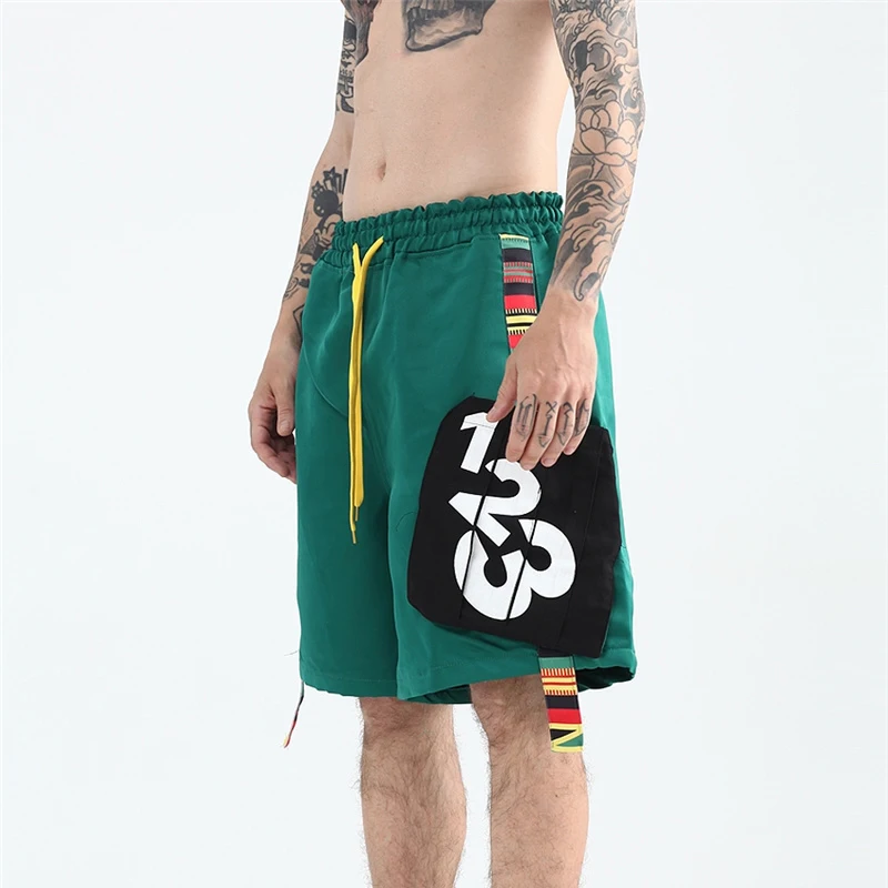 

22SS Webbing Badge Patch RRR123 Shorts Men Women EU Size Cool Fabric RRR123 Shorts Sports Style Summer Skateboard