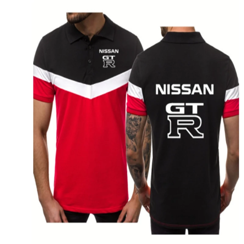 

NEW Fashion Summer Men's polo shirt GTR NISSAN Logo Splicing Casual short sleeve Cotton GHigh Quality Men's tops