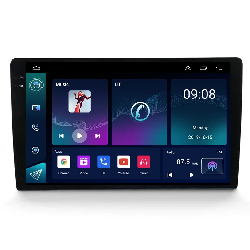 QLED экран Android 13 8 + 256G 9/10 дюймов универсальный автомобильный радиоприемник 2000*1200