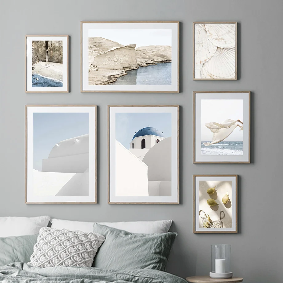 

Aegean Architecture Girl Pear Natural Landscape Wall Art Canvas Painting Posters And Prints Wall Pictures For Living Room Decor