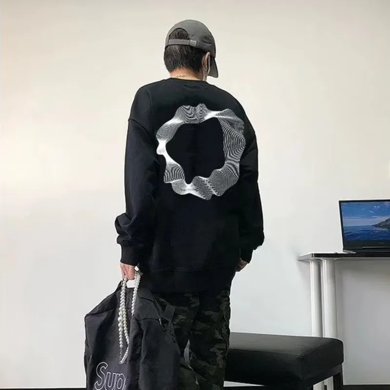 

Printed Long Sleeved T-shirt For Men's Autumn New Loose Fitting Upper Garment Heavyweight Trendy Casual Men's Style