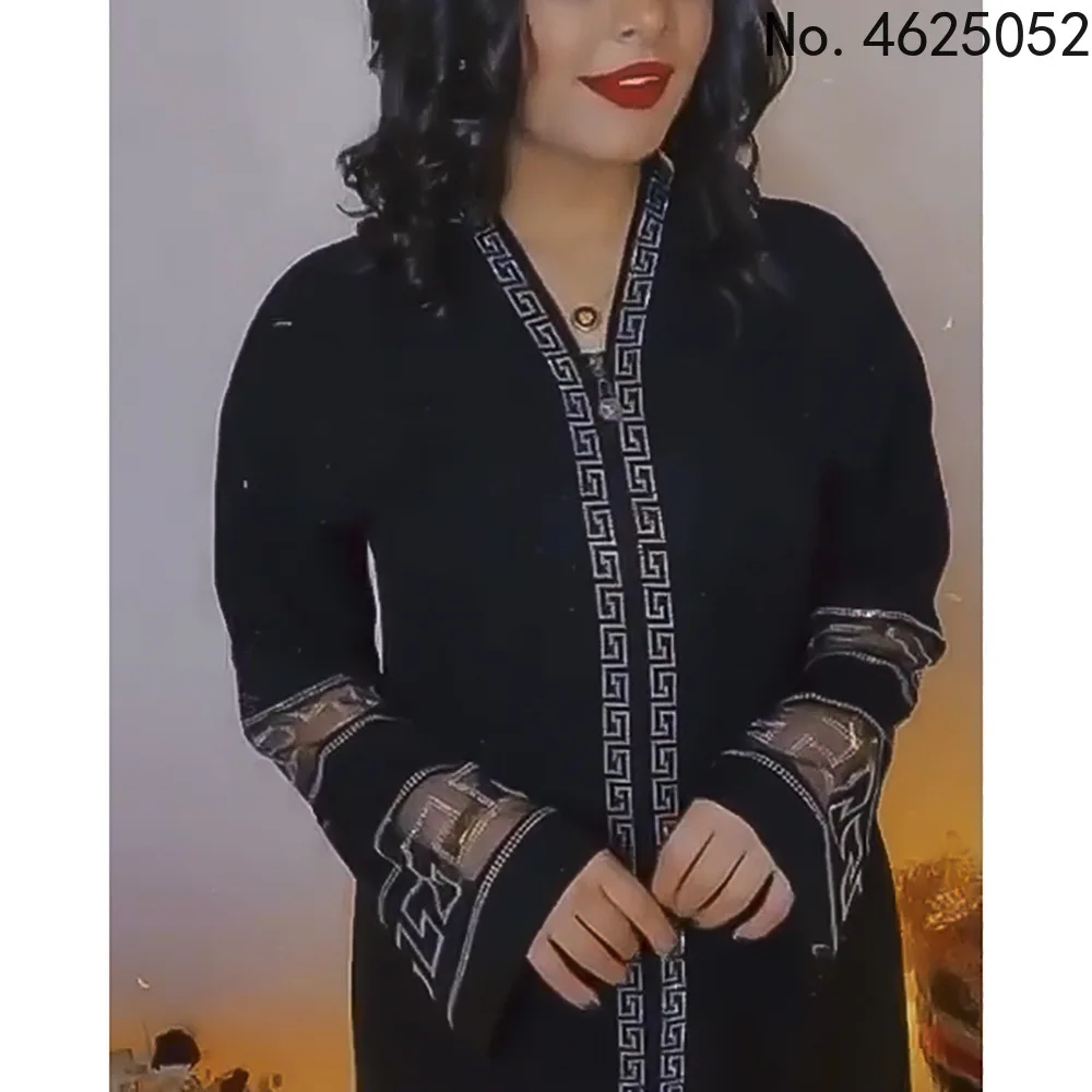 

Черная абайя, искусственное мусульманское хиджаб, платье 2022 Caftan, марокканская Арабская мусульманская одежда, кимоно, женское платье Djellaba