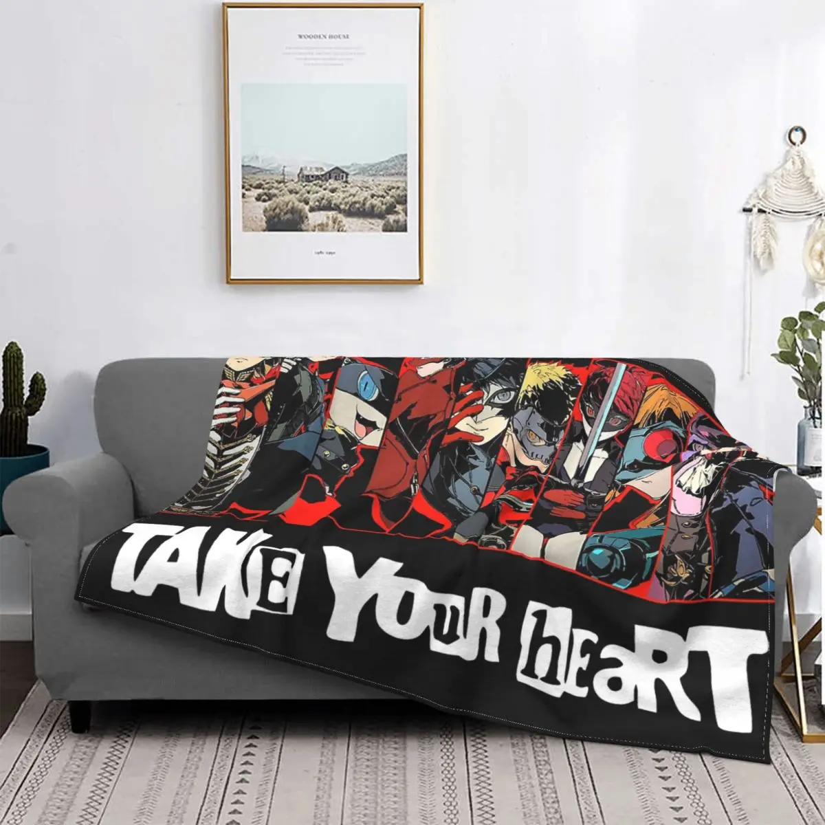 

Persona 5 Morgana Game Blanket Flannel Spring Autumn Phantom Thieves Will Take-Your Heart Warm Throws For Winter Bedding