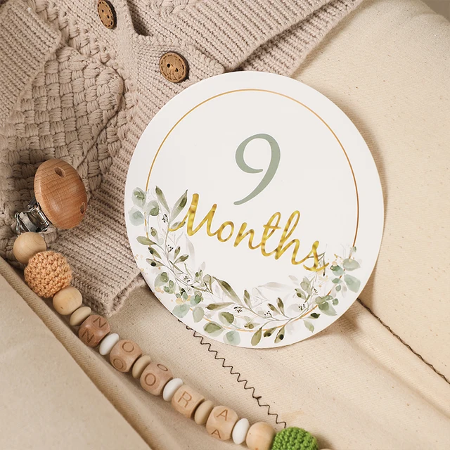 1Set Baby Milestone Cards Month Sticker Baby Memorial Birth Monthly Kids Commemorative Card Photography Props Accessories Gift 3