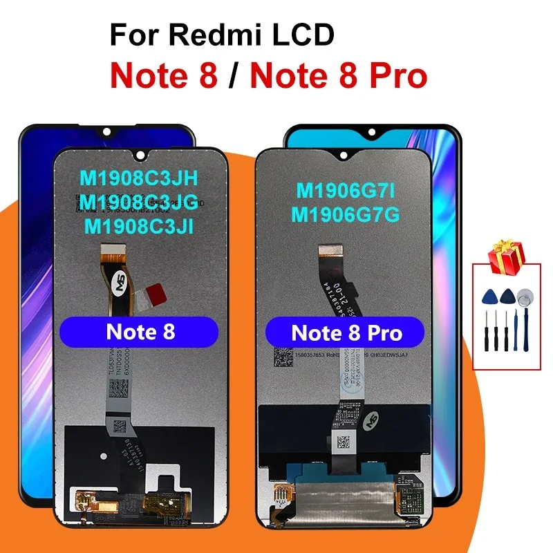 

ЖК-дисплей с сенсорным экраном и дигитайзером в сборе для Xiaomi Redmi Note 8, 3 А + 6,3 дюйма
