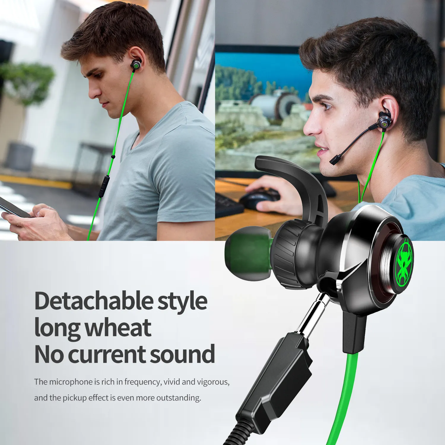 Buy GAINBANG G50 Gaming Wired Headsets Stereo Noise Cancelling PC Headphones with Detachable Long Microphone Earphones For All Games on