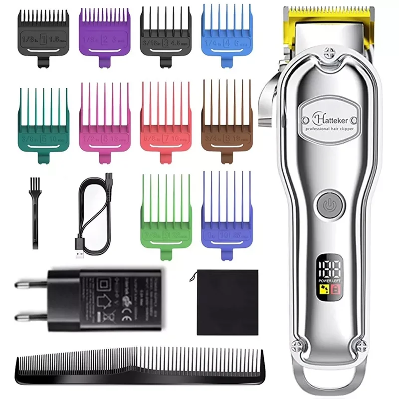 

professional powerful LED electric hair clipper for men washable hair trimmer kit cord cordless adjustable salon haircut home