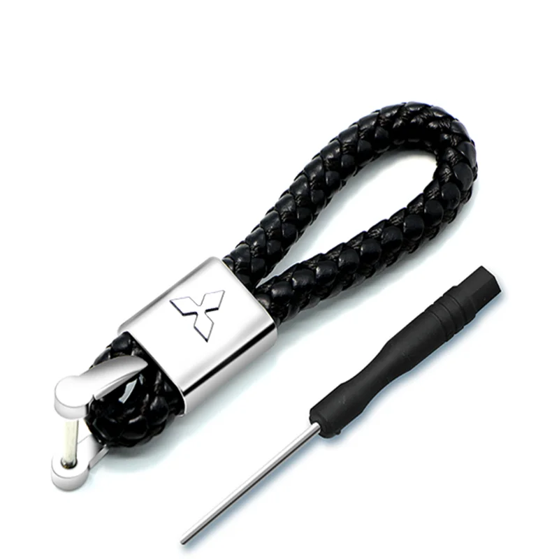 

Car Styling 3D Metal Braided Rope Keychain Key ring For Mitsubishi lancer asx outlander pajero l200 galant