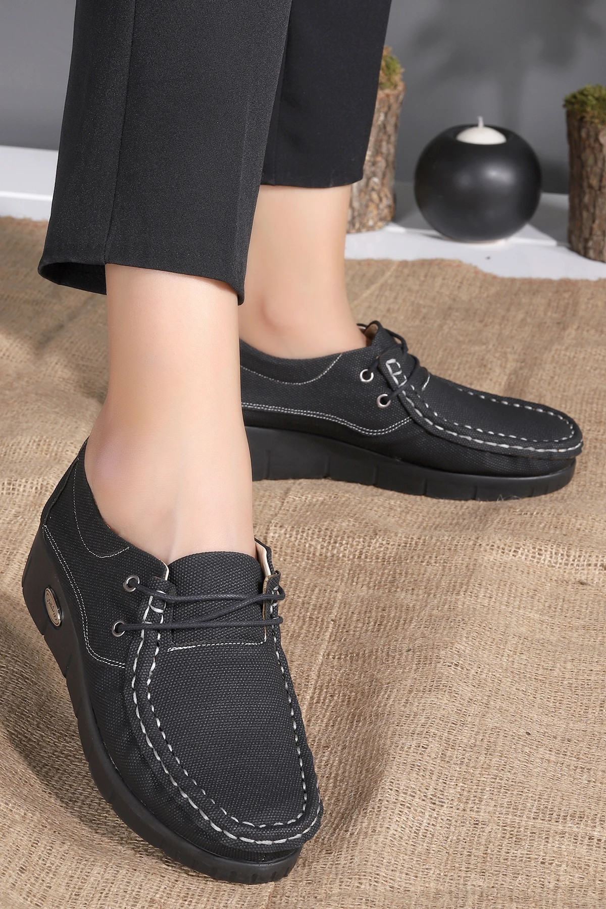 

Ayakland Cns 3070 Daily Laced Women Ballerina Shoes