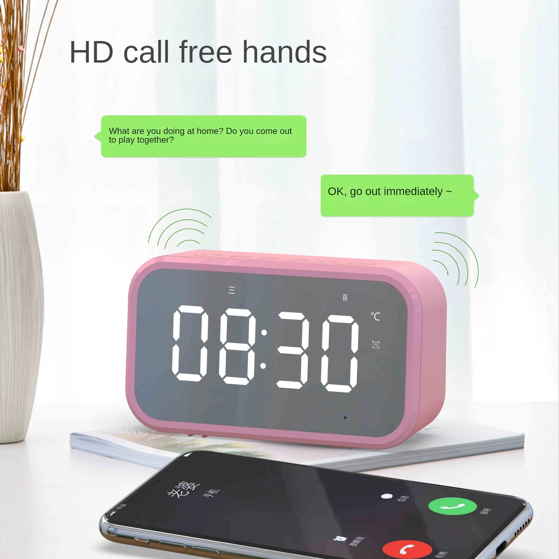 

Wireless Desktop Bluetooth Alarm Clock Speaker for Home/office/gift JM03