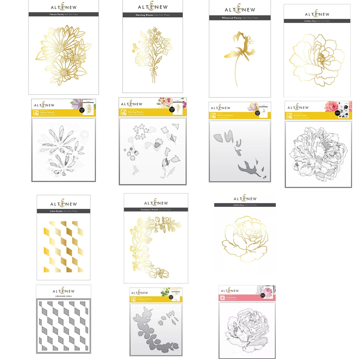 

Chevron Background Vibrant Florals Hot Foil Plate & Stencil Bundle For Scrapbooking Paper Craft Handmade Card Album Punch Art