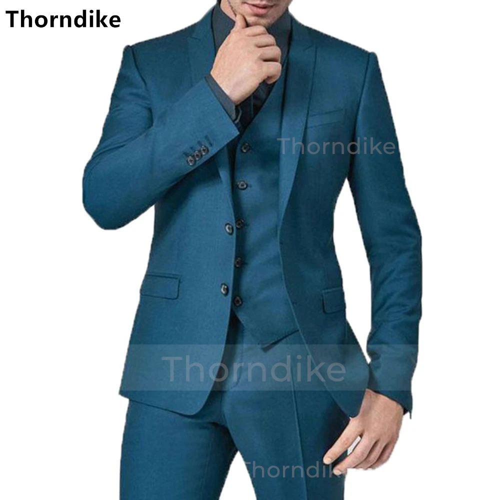 

Официальный Мужской костюм Thorndike 2022, свадебный смокинг для жениха, вечернее платье с лацканами, праздничный сценический комплект из 3 предме...
