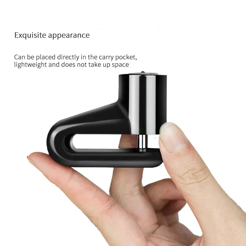 Замок дисковый велосипедный с 2 ключами и защитой от кражи