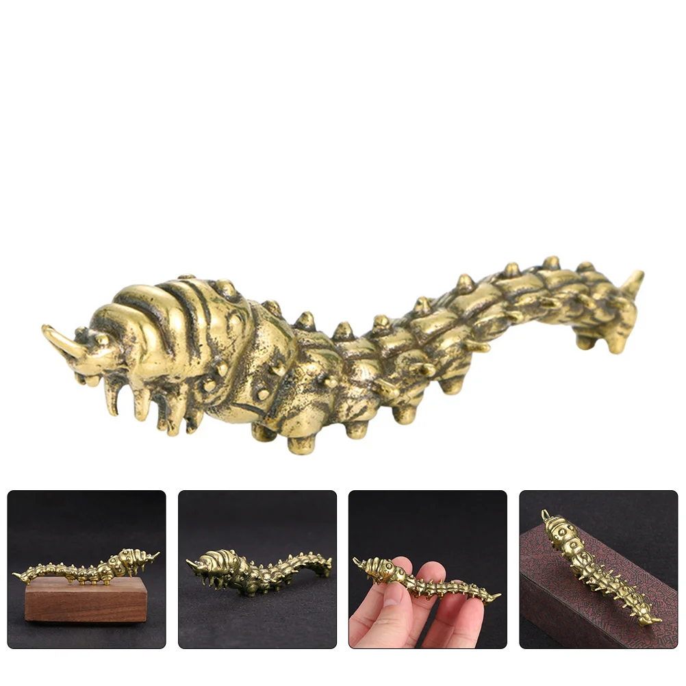 

Vintage Home Decor Wildlife Figurine Metal Model Dashboard Ornament Vintage Toys Iron Wall Sculpture Statuette Brass Caterpillar