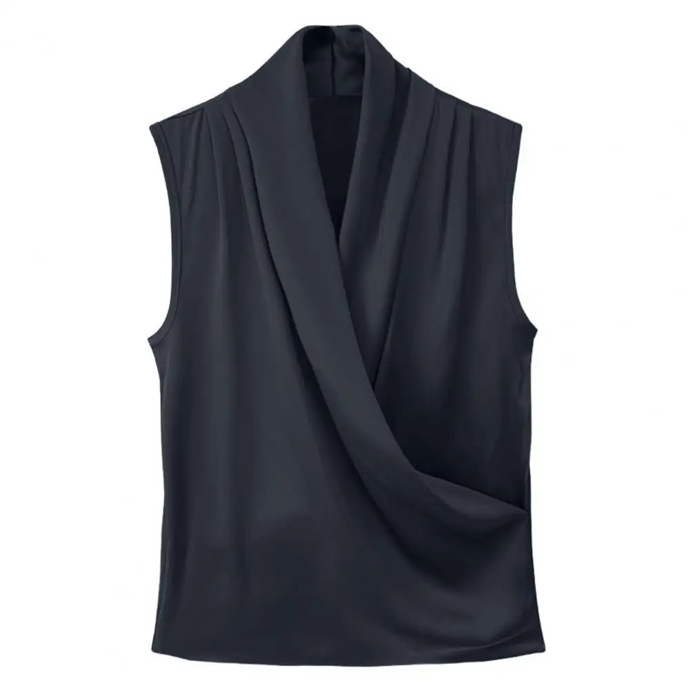 

Women's Camisole V-neck Tops Wrap Sleeveless Slim Fit Women Top Solid Color Tank Top Blouse Office Shirt Female Clothing
