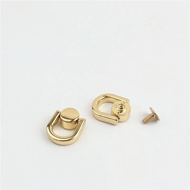 30Pcs D Ring Bag Handles Chain Hook Side Clip Screw Nail Rivet Handbag Strap Connector Clasp Hanger Buckles DIY Craft