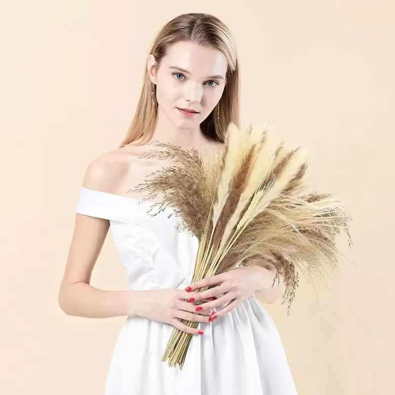 

85Pcs Fully Home Decor Pampas Grass Bouquet Wedding Decoration Noel Flores Artificial Crafts Flower Arrangement