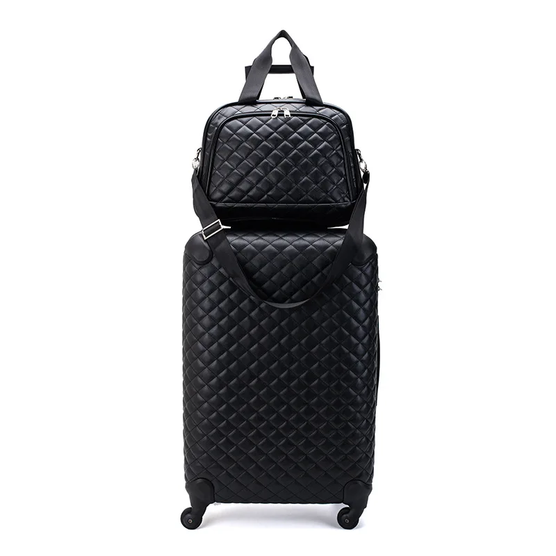 

Carrylove 16"20"24"28" Inch Women Cabin Hand Luggage Spinner Leather Travel Trolley Suitcase Set On Wheels