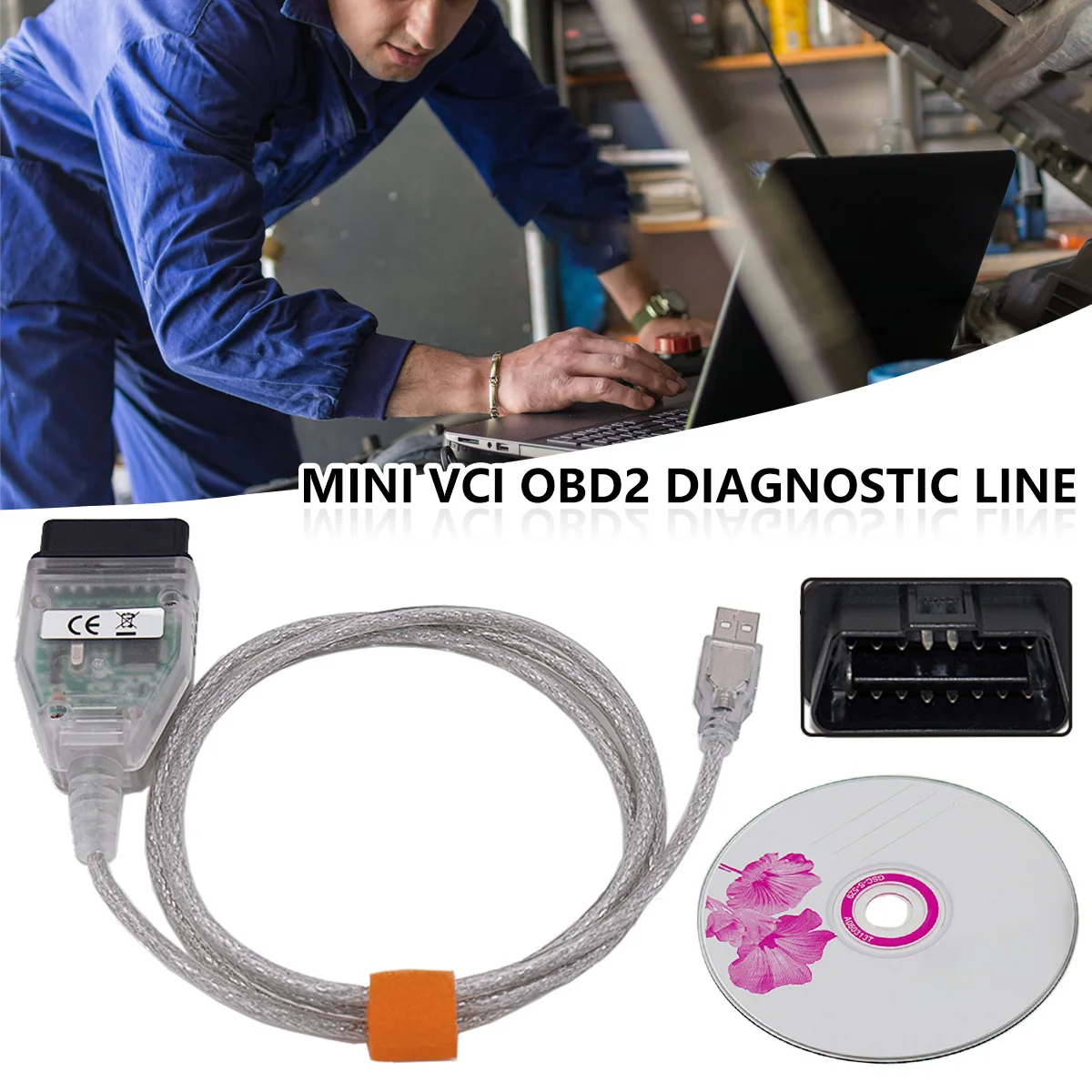 

MINI VCI 16Pin Cable for TOYOTA V16.00.017 USB to OBD2 16Pin MINI VCI Single Diagnostic Cable OBD2 Car Diagnostic Scanner Tool