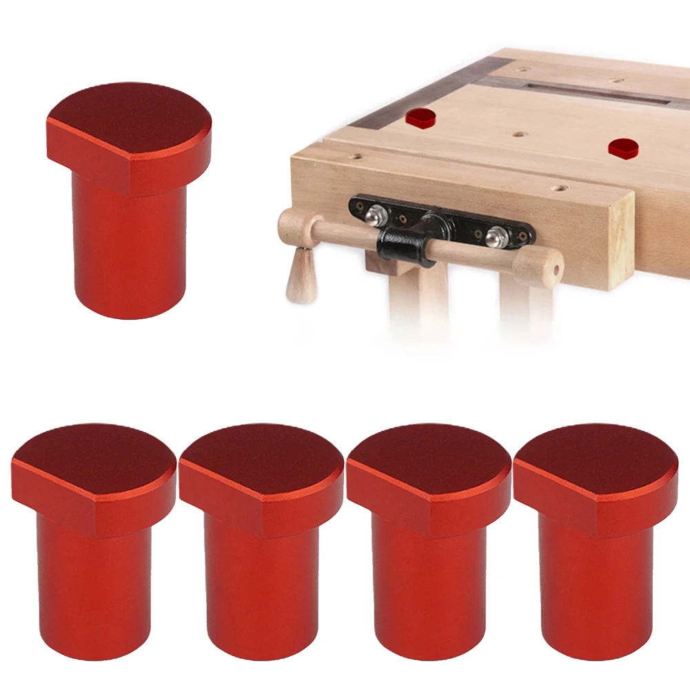 

5pcs Aluminum Alloy Workbench Peg Brake Stop Clamp Bench Dogs Limit Block Woodworking Table Limit Block Workbench Workshop Tools