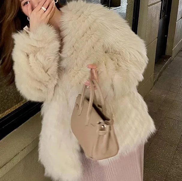 Модная плетеная имитация меха зима