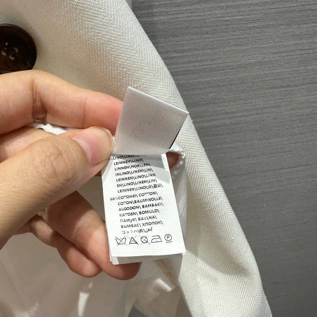 Женский пиджак из хлопка и льна элегантный белого цвета с отложным воротником на