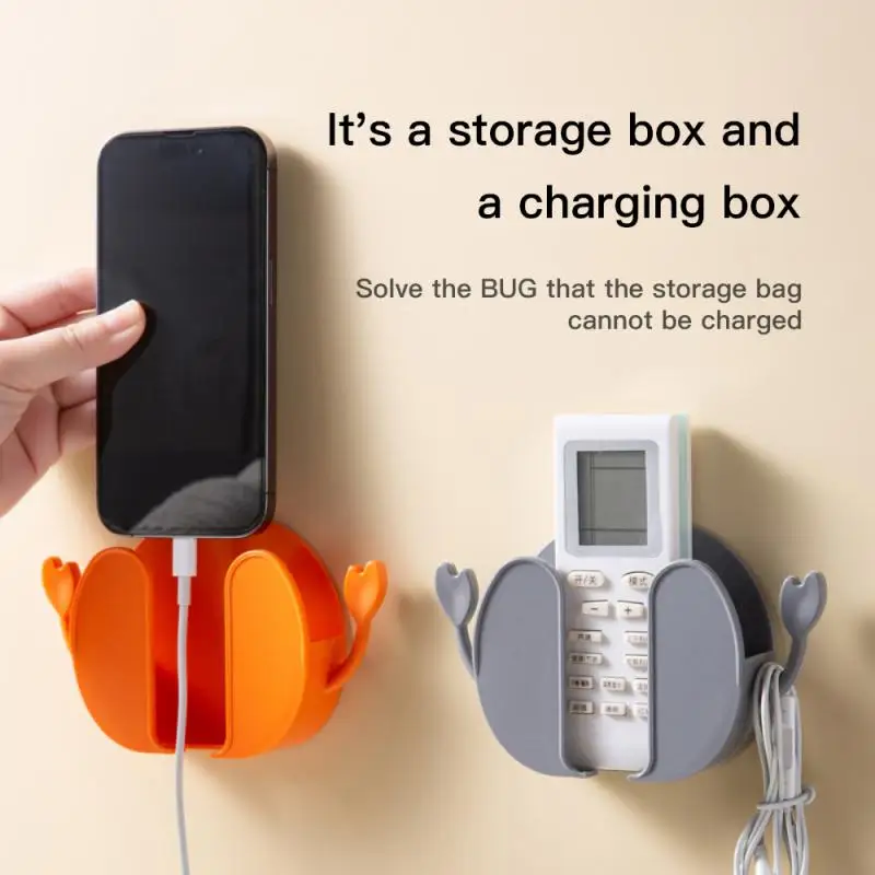 

Multifunctional Mobile Phone Holder 1pcs Wall-mounted Punch Free Rack Mobile Phone Tv Remote Control Storage Box Storage Box