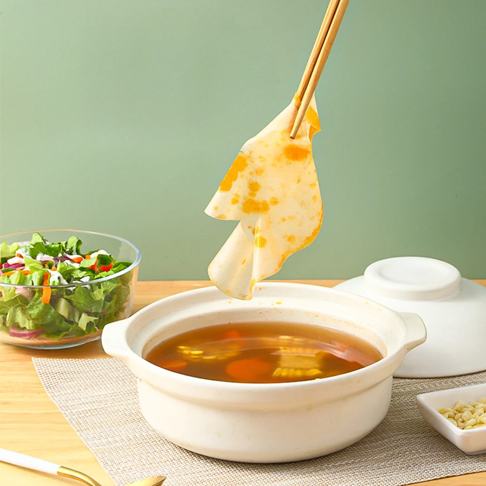 

12Pcs/Bag Kitchen Food Oil Absorption Paper Disposable Soup Oil Absorbing Paper Health Filter Paper Kitchen Gadgets Accessorie