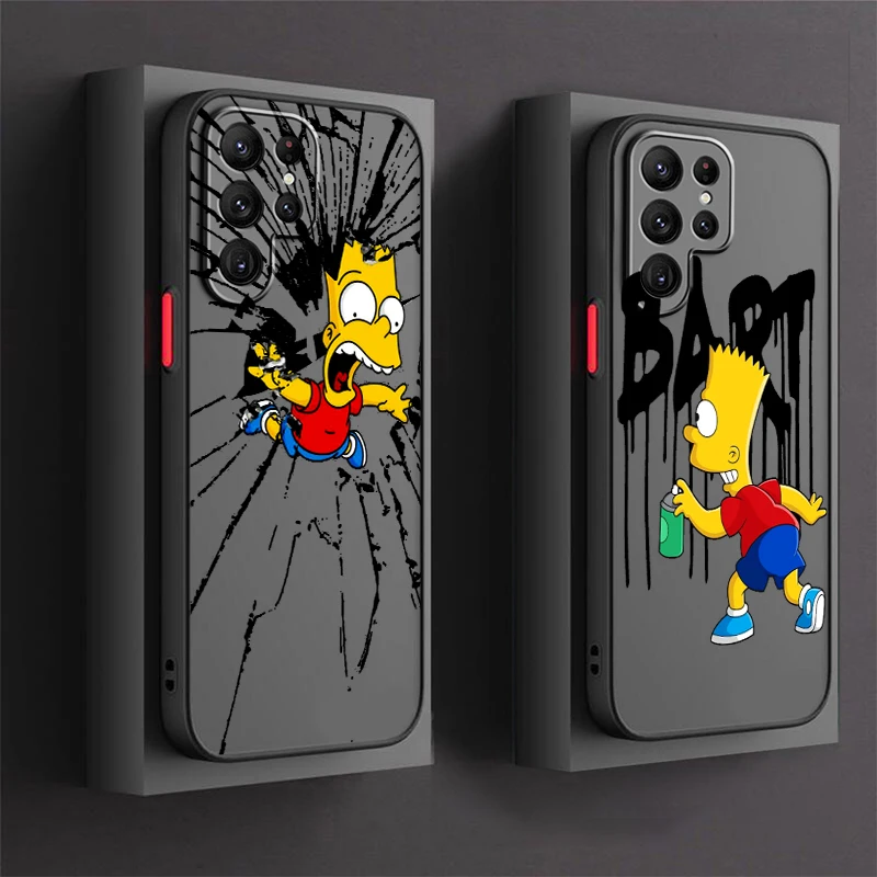 Симпатичный матовый полупрозрачный чехол The Simpsons для Samsung Galaxy S24 S23 S22 S21 S20 FE S10 S9 S8
