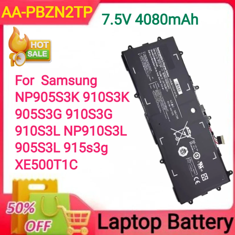 Фото 7,5 В 4080 мАч Новый AA-PBZN2TP для Samsung NP905S3K 910S3K 905S3G 910S3G 910S3L NP910S3L 905S3L 915s3g XE500T1C №1