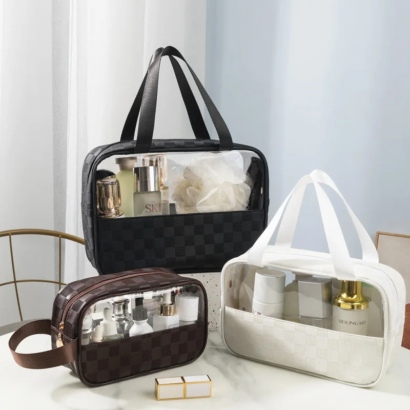 

Square PVC Cosmetic Bag Light Luxury High-grade Waterproof Large-capacity Portable Travel Washing Cosmetic Storage Package