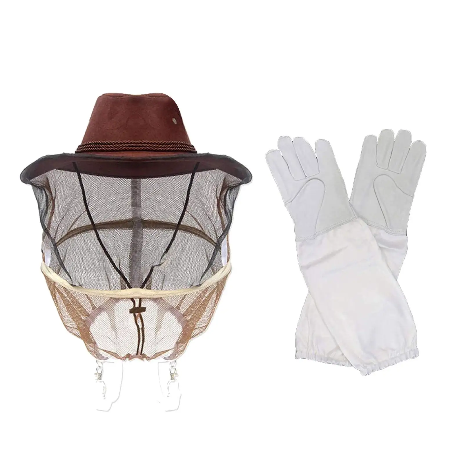 

Beekeeper Cowboy Hat with and Gloves Anti Bee for Men Women Protection
