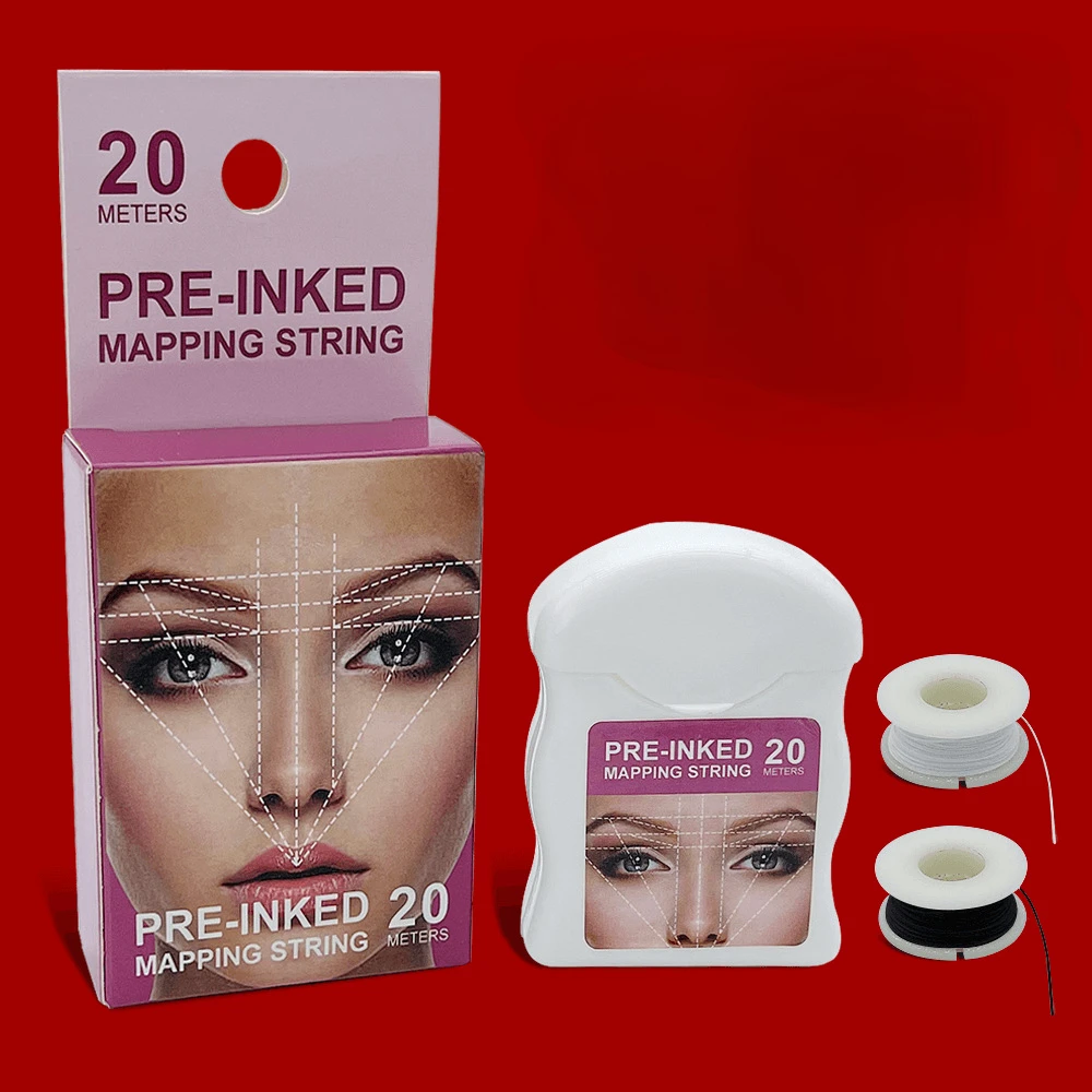 

20m Microblading Mapping String Pre-Inked Eyebrow Marker Thread Tattoo Brows Point White Mapping String Beauty Tools Wholesale