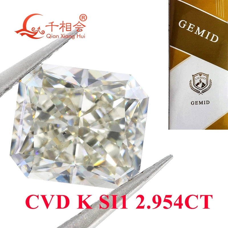 CVD алмаз I K белого цвета 1ct-2ct VS SI1 ясность сияющей формы Огранка GEMID