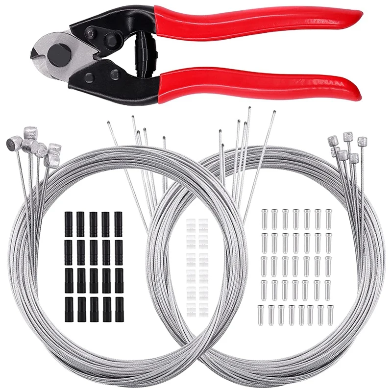 

Mountain Road Bike Brake Cable and Parts Replacement Set with Cable Cutter Bicycle Brake Cables Wires and Housing