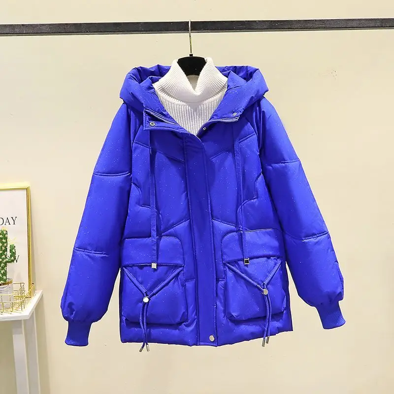 2023 New Winter Women Mig-long Parkas Casual Fashion Jackets Thick Warm Hooded Coat Female Outwear Korean Style Karkas C25