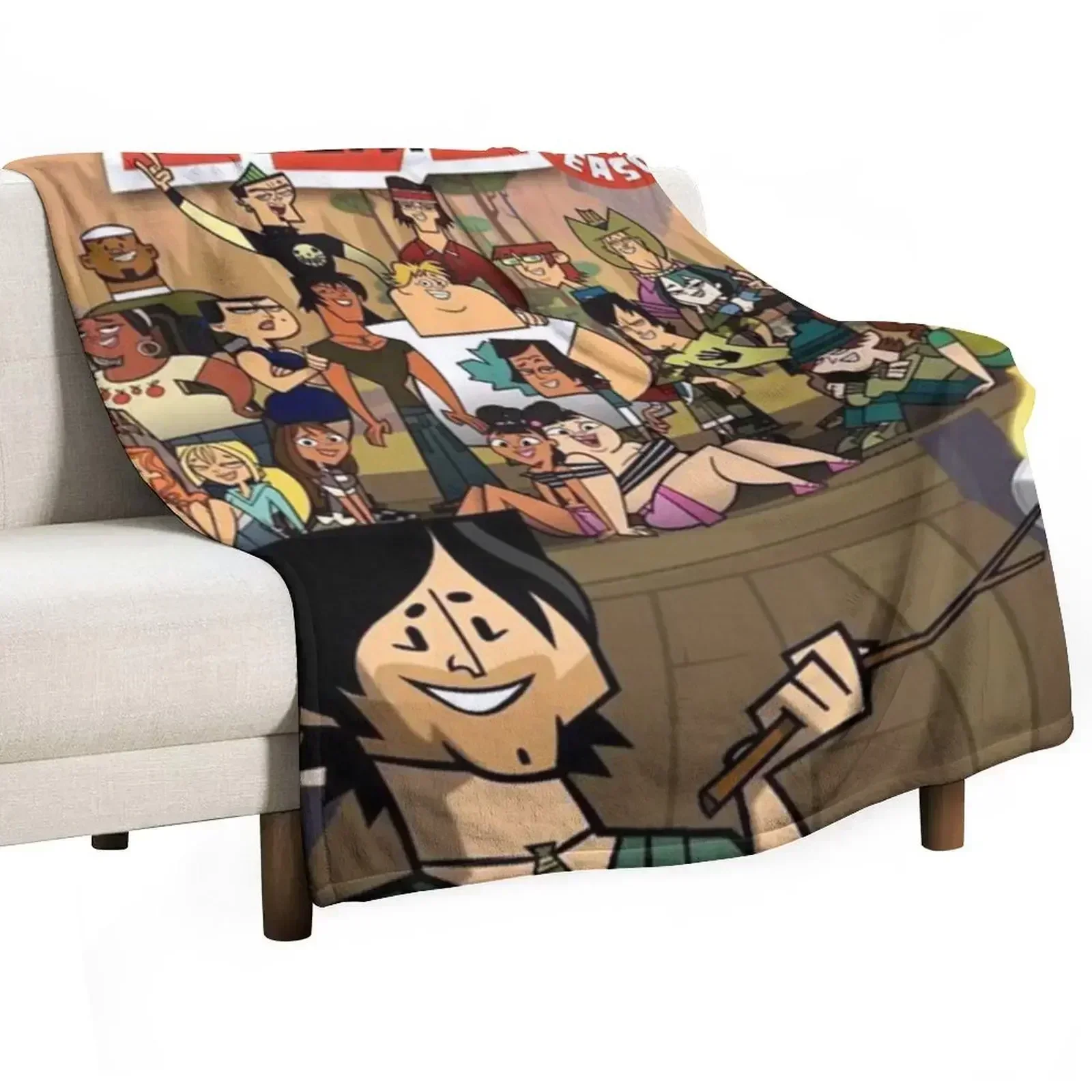 Фото Плед 7 Total Drama Island, компактное теплое одеяло для путешествий на автомобиле №1