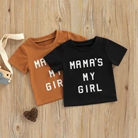 toddler kids baby girls clothing cotton fashion t shirts letter print round neck short sleeve summer casual wild tops
