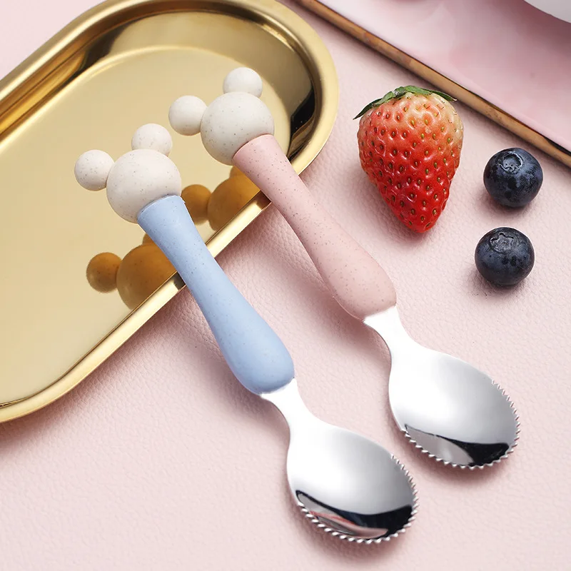 

Baby Scraping Apple Mud Digging Spoon Baby Food Aid Tool Children Tableware Toddler Eating Fruit Mud Scraping Spoon Artifact