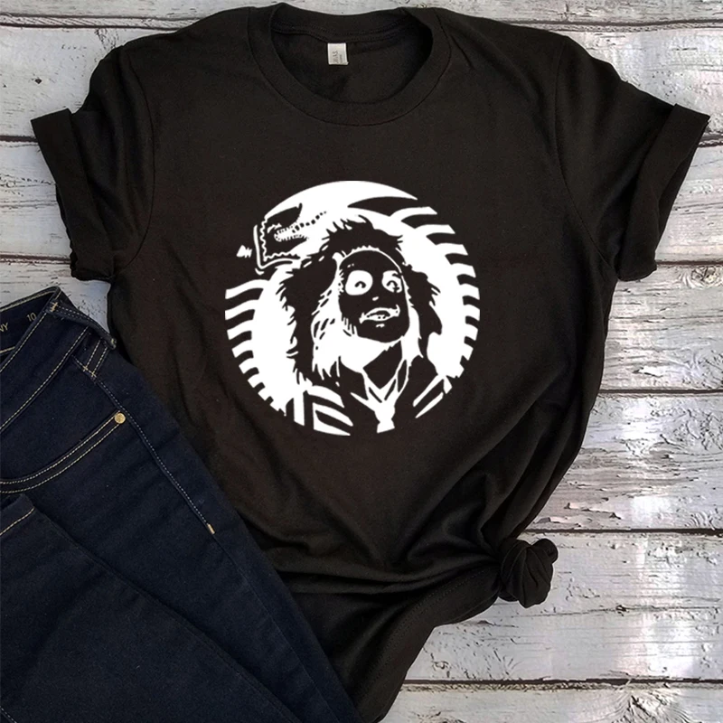Футболка от Beetlejuice винтажная Женская одежда топы с мультяшным рисунком жука