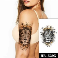 fashion temporary tattoo sticker lion fox tiger animal tattoos waterproof watercolor design tatoos arm body art cool fake tattos
