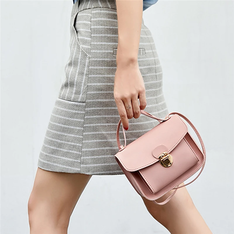 

Solid Color Leather Crossbody Bags For Women 2021 Travel Handbag Fashion Simple Shoulder Simple Bag Ladies Cross Body Bag