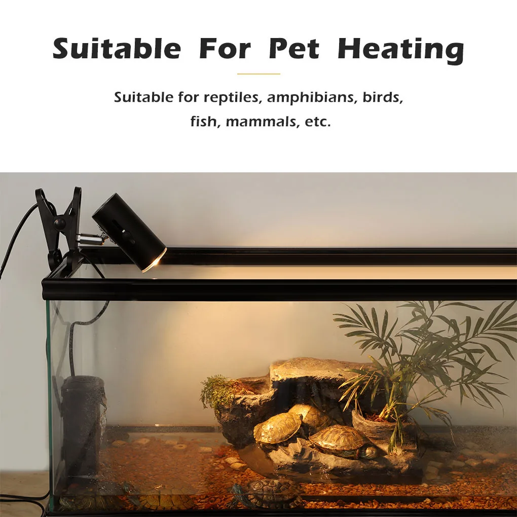 

EU Plug E27 Sun Back Light 360-degree Adjustable UVA UVB Reptile Lamp Heat-resistant Aquarium Light