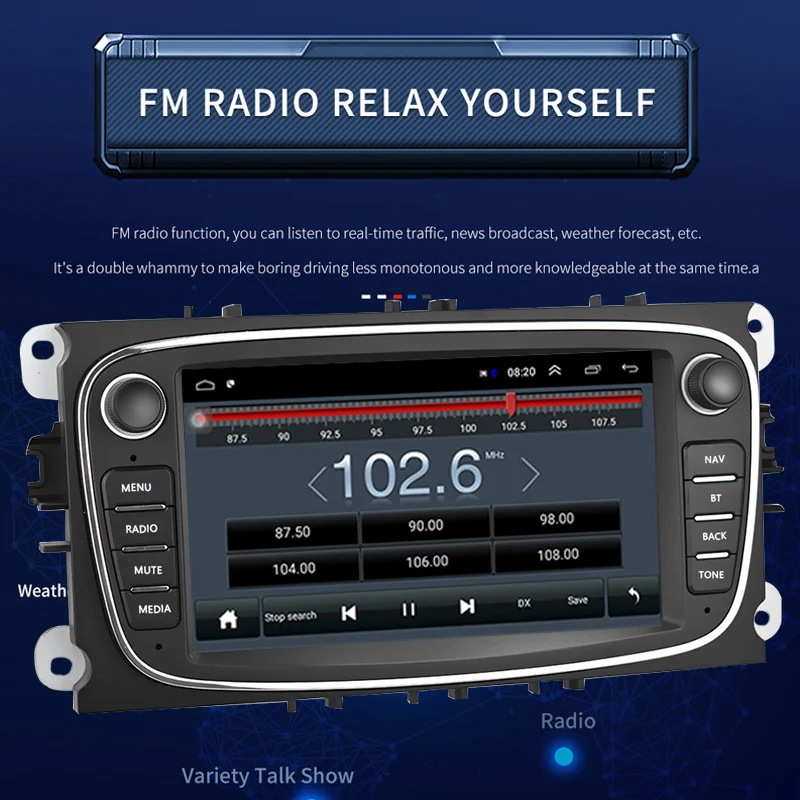 Автомагнитола Rollerock 2 Din Android 9 мультимедийный плеер Bluetooth GPS Встроенный Carplay для