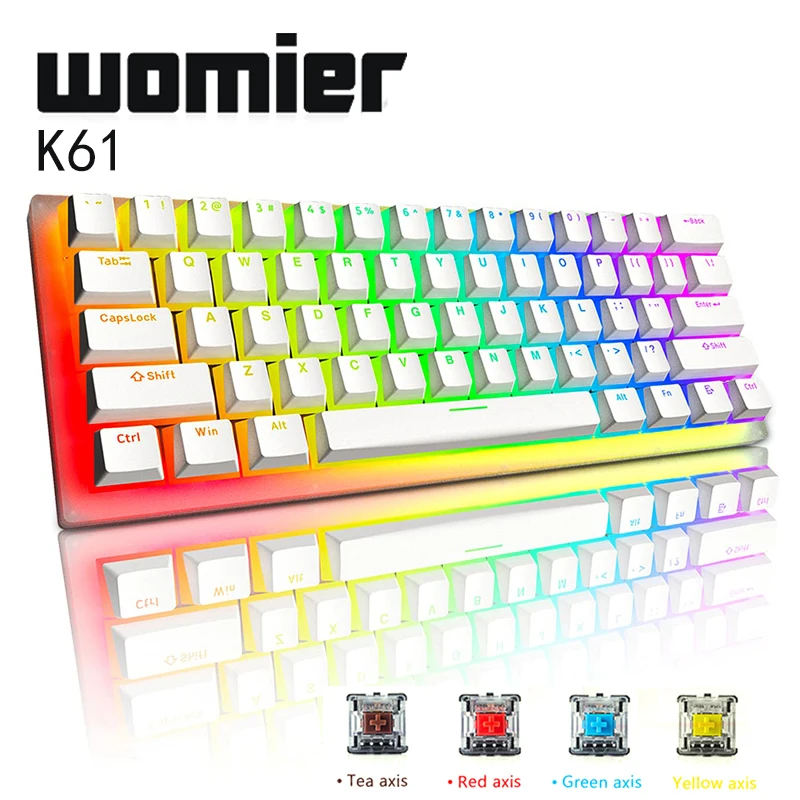 

Womier K61pro 60% Mechanical Keyboard DIY Custom Kit 61 keys hot swappable switch support lighting effects with RGB led gateron